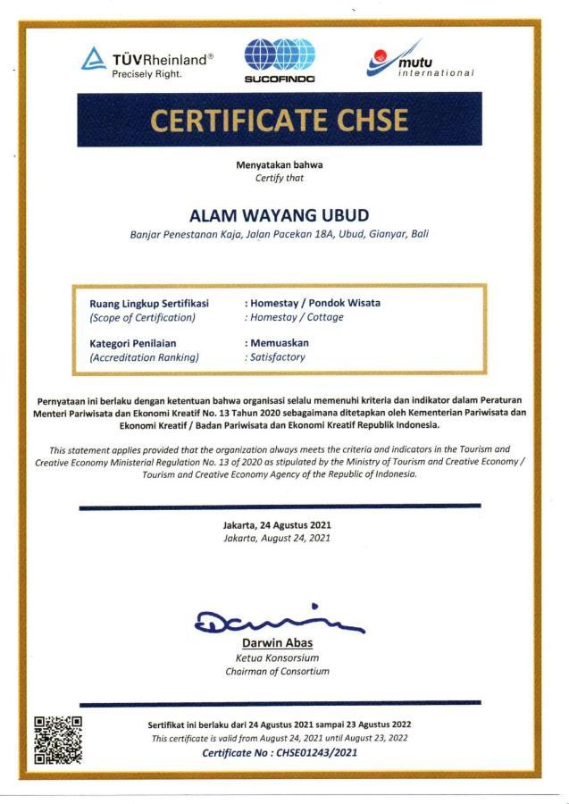 Alam Wayang Ubud - Chse Certified Exterior foto